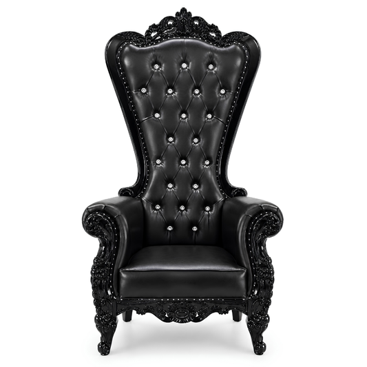Domina Throne Chair with Black frame and Black cushion – alternate view