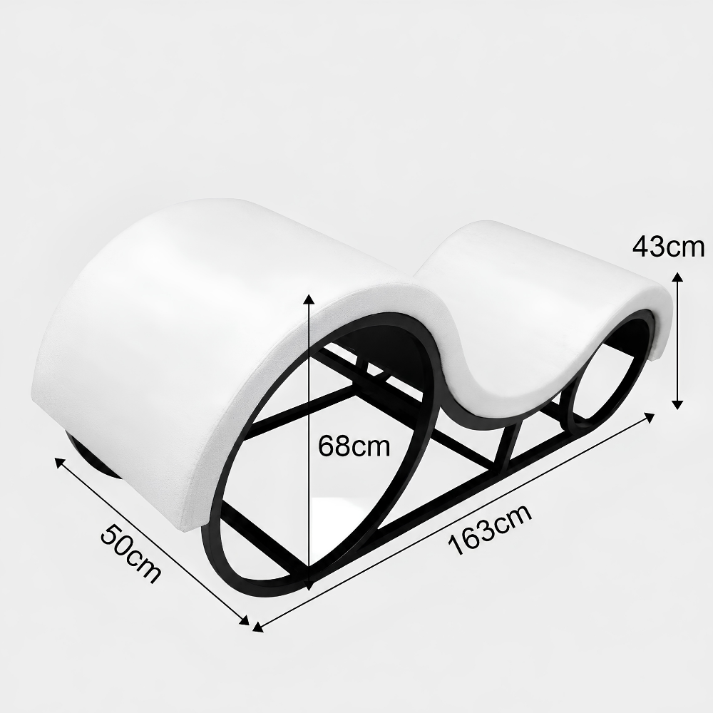 Mebon Chaise Love Lounge in White with LED lighting – detail view