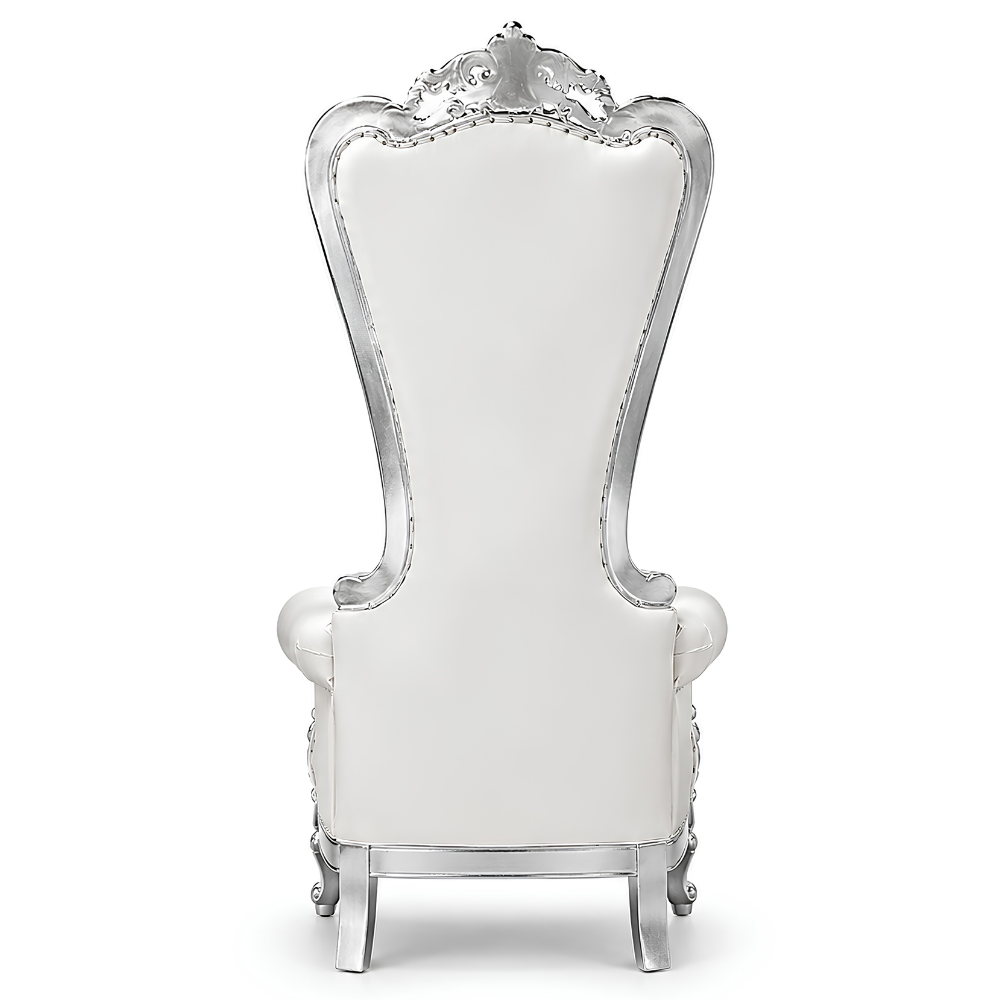Domina Throne Chair with Silver frame and Cream cushion – additional view
