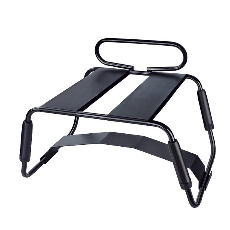 Adjustable Sex Chair with Handle and Arch Bridge in Black