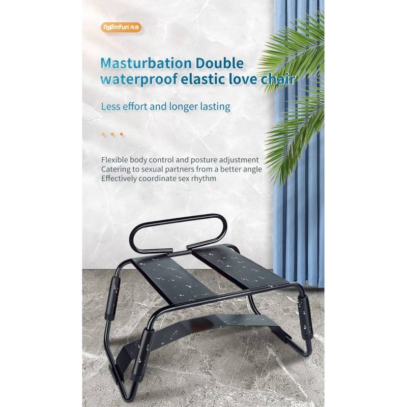 Adjustable Sex Chair with Handle and Arch Bridge Black
