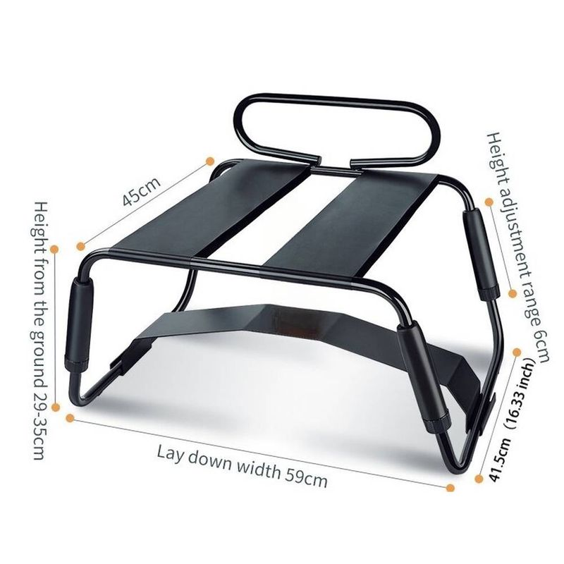 Adjustable Sex Chair with Handle and Arch Bridge in Black – alternate view