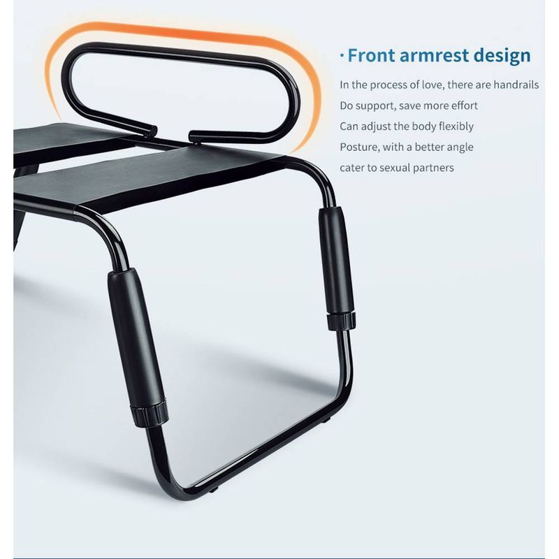Adjustable Sex Chair with Handle and Arch Bridge in Black – further view