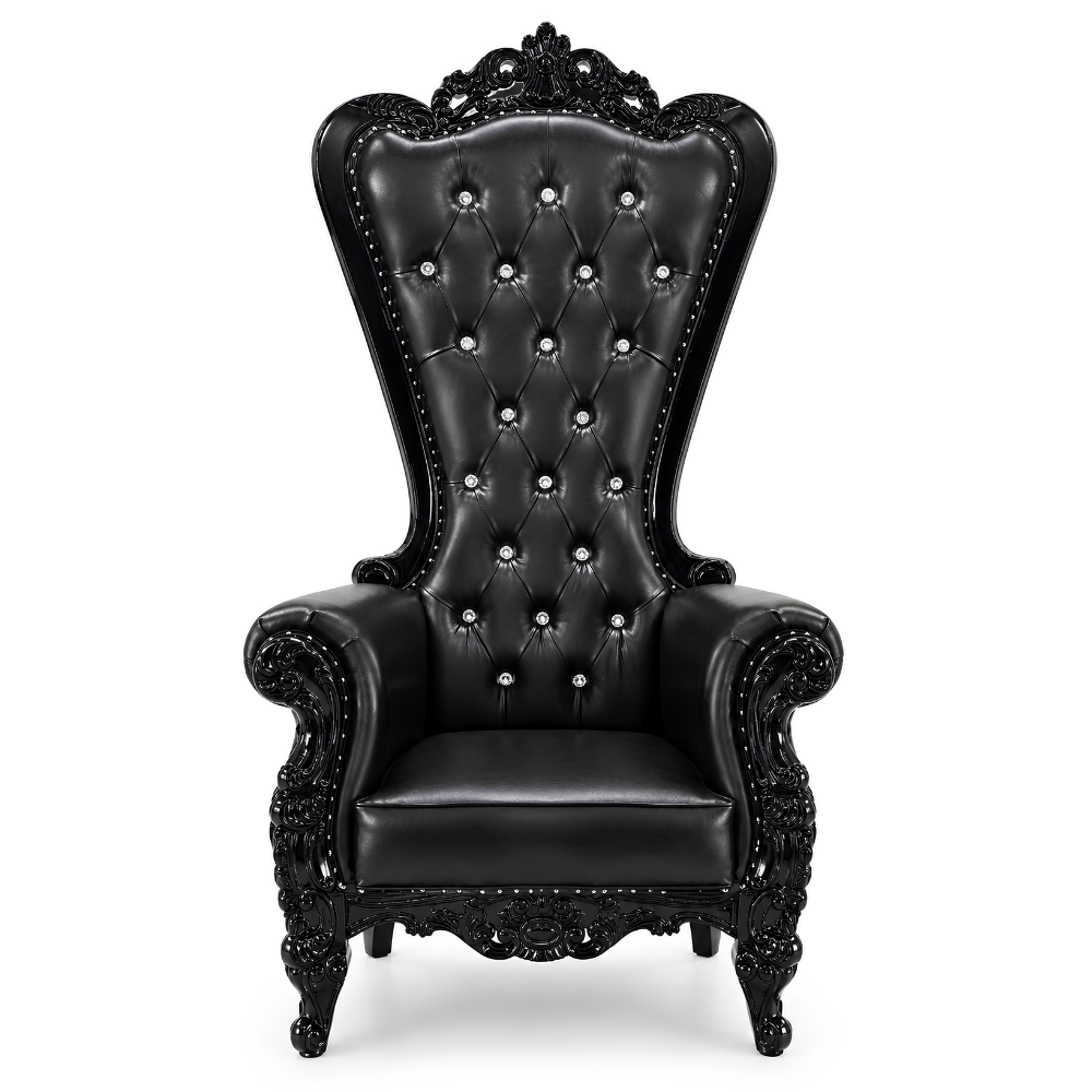 Domina Throne Chair with Black frame and Black cushion – alternate view