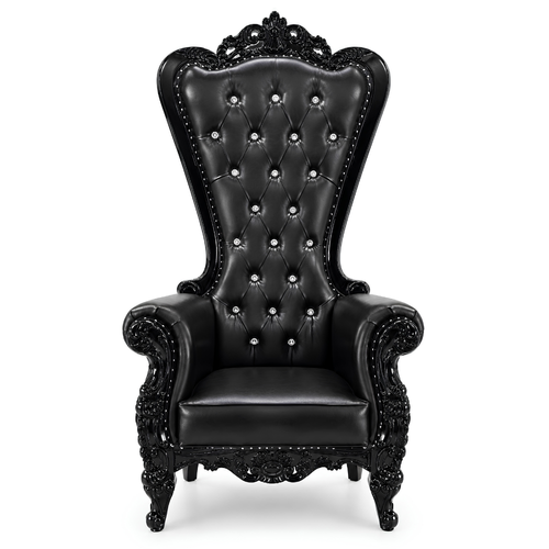 Domina Throne Chair with Black frame and Black cushion – alternate view