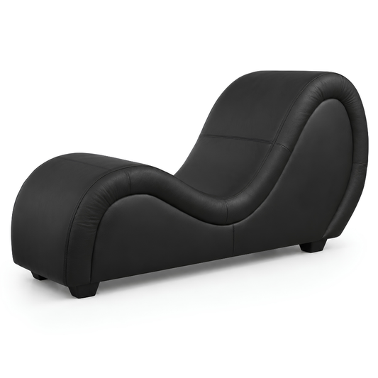 Mebon Chaise Love Lounge in Black Genuine Leather