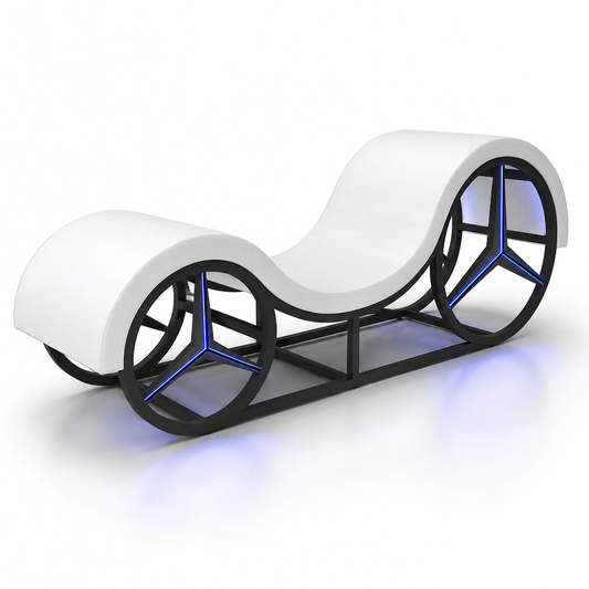 Mebon Chaise Love Lounge in White with LED lighting
