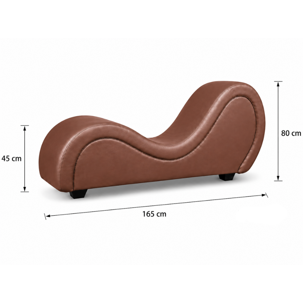Mebon Chaise Love Lounge in Brown – additional angle