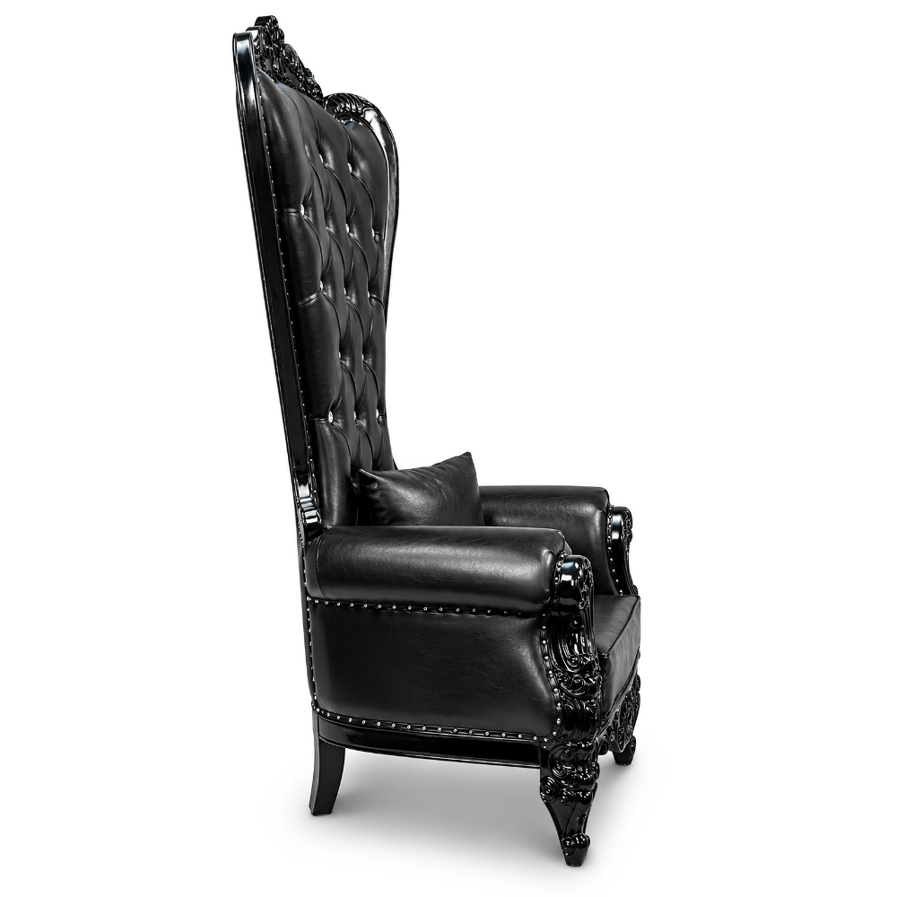 Domina Throne Chair with Black frame and Black cushion – additional angle